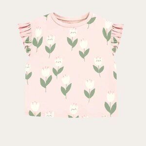 Adorable pink tulips t-shirt designed in Canada 12-18